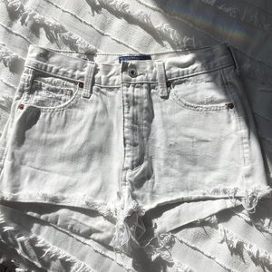 White denim shorts